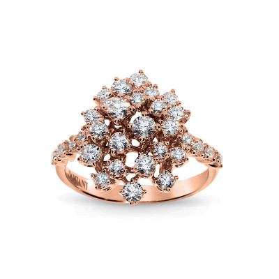 Anello Mimosa in oro rosa e diamanti
