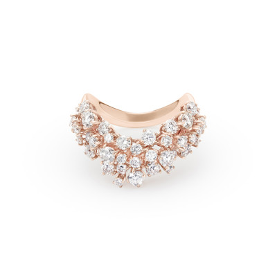 Anello Mimosa in oro rosa e diamanti