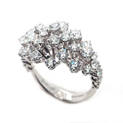 Anello Mimosa in oro bianco e diamanti ct. 2,38 GH