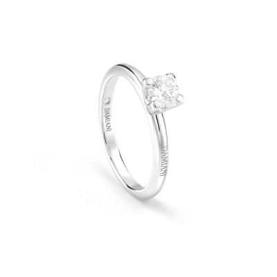 Anello solitario Veramore in oro bianco e diamante 4 griffe
