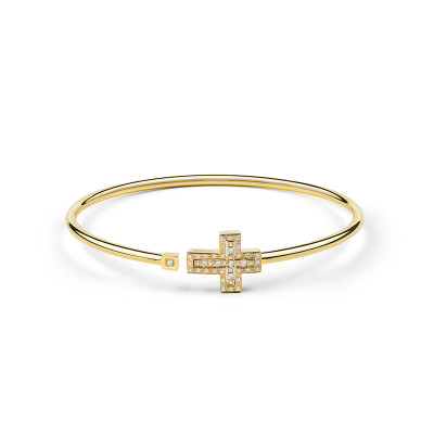 Bracciale Croce in oro giallo e diamanti