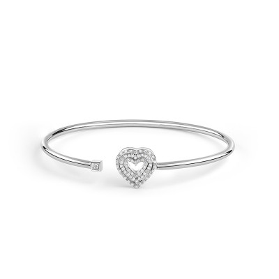 Bracciale Cuore in oro bianco e diamanti