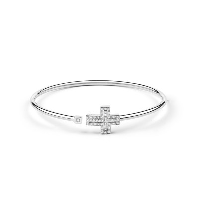 Bracciale Croce in oro bianco e diamanti