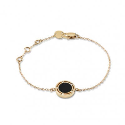 Bracciale in oro rosa, onice e diamanti