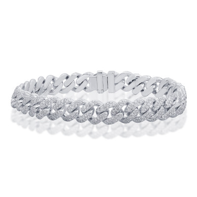 Bracciale Groumette oro bianco e diamanti