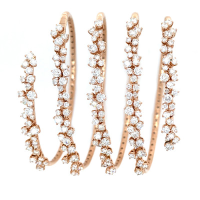 Bracciale Mimosa Flexi in oro rosa e diamanti bianchi