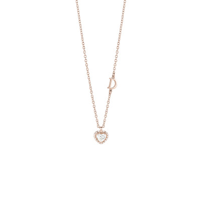 Collana Minou in oro rosa con diamante taglio cuore