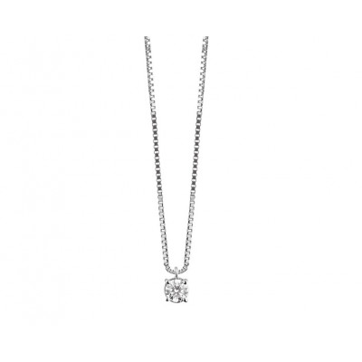 Collana Veramore in oro bianco con diamante 1 ct. G VS