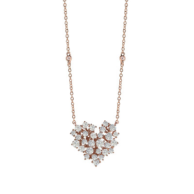 Collana Mimosa in oro rosa e diamanti
