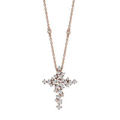 Collana Mimosa in oro rosa e diamanti