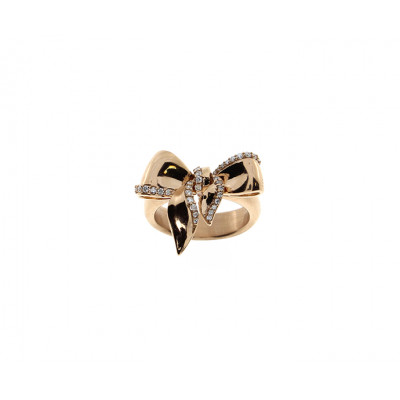 Anello Fiocco oro rosa e diamanti