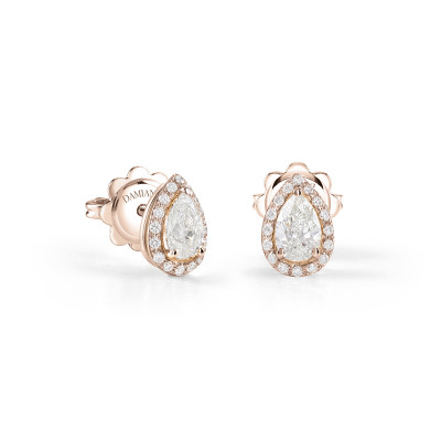 Orecchini Minou in oro rosa con diamante taglio goccia