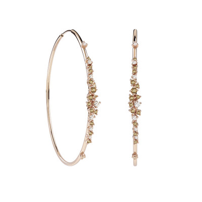 Orecchini Mimosa in oro rosa con diamanti brown