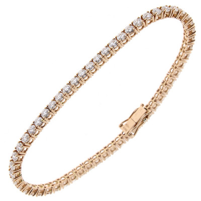 Bracciale Timeless tennis in oro rosa con diamanti 4,27 ct