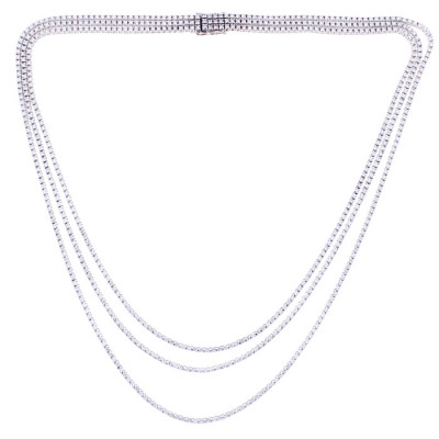 Collana Timeless tennis in oro bianco con diamanti 11,502 ct. GH VS-VVS