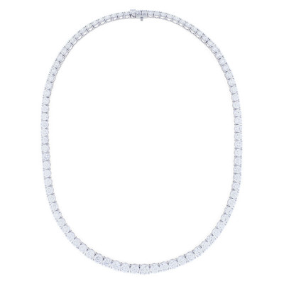 Collana Timeless tennis in oro bianco con diamanti 29.45 ct. GH VVS-VS