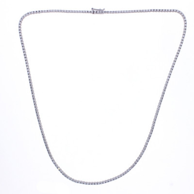 Collana Veramore tennis in oro bianco con diamanti 12,33 ct. GH VS-VVS