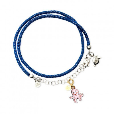 Bracciale con Pendente Polipo Rosa