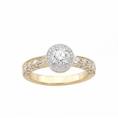 Anello Icona 10 in oro bianco, rosa e diamanti