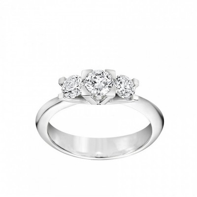 Anello Icona Cube in oro bianco e diamanti