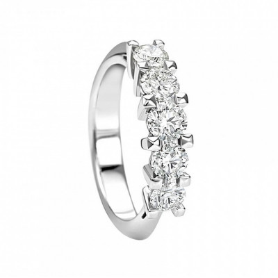 Anello Tesoro 3 in oro bianco e diamanti 0,60 ct