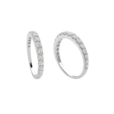 Anello Veretta in oro bianco e diamanti 0,61 ct. FG VS