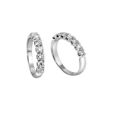 Anello in oro bianco e 7 diamanti 0,77 ct. FG VS