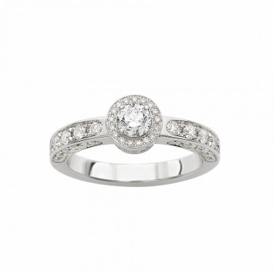 Anello Icona 9 in oro bianco e diamanti