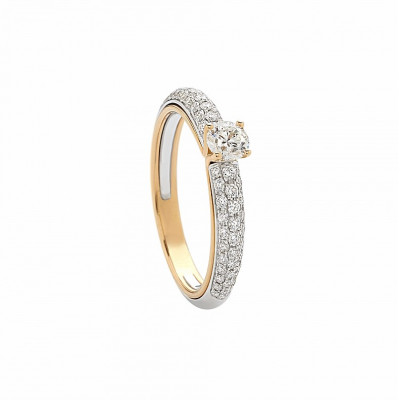 Anello in oro rosa, bianco e diamanti 0,85 ct