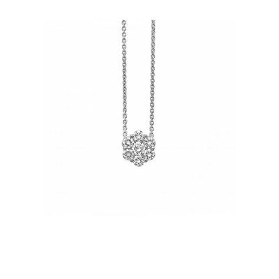 Collana in oro bianco e diamanti 0.18 ct