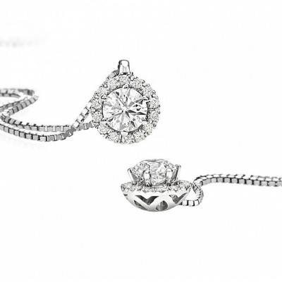 Girocollo Promessa in oro bianco e diamanti 0,15 ct