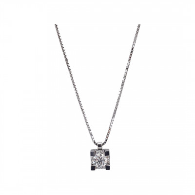 Girocollo in oro bianco e diamante ct 0,50 G vs