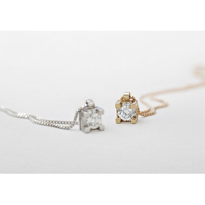 Girocollo in oro bianco o rosa e diamanti