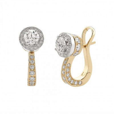 Orecchini Icona 10 in oro bianco, rosa e diamanti