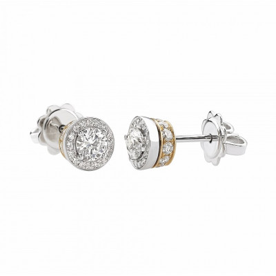Orecchini Icona 10 in oro bianco, rosa e diamanti