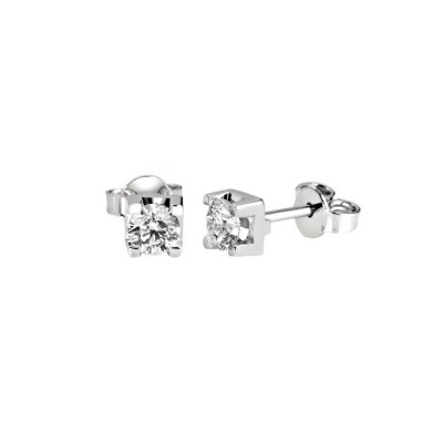 Orecchini punto luce in oro bianco e diamanti 0,54 ct