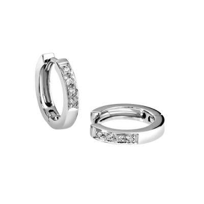 Orecchini in oro bianco e diamanti 0,07 ct. FG VS