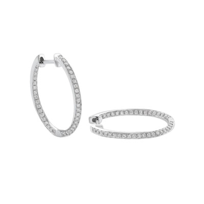 Orecchini in oro bianco e diamanti 0,36 ct. FG VS