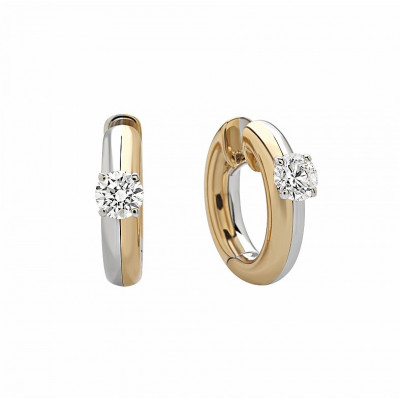 Orecchini in oro rosa, bianco e diamanti