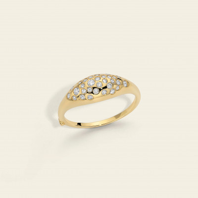 Anello Flow bombato diamanti
