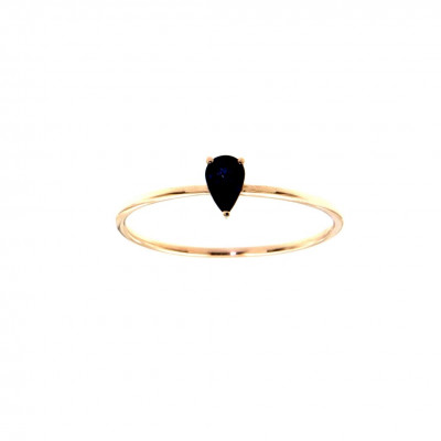 Anello zaffiro blu Goccia