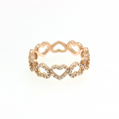 Anello Cuori con diamanti