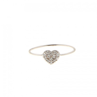 Anello Cuore mini con diamanti