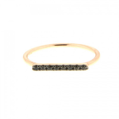 Anello Barretta con Diamanti neri