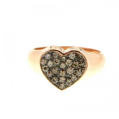Anello Cuore diamanti neri