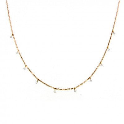 Collana diamanti e castoni in oro bianco