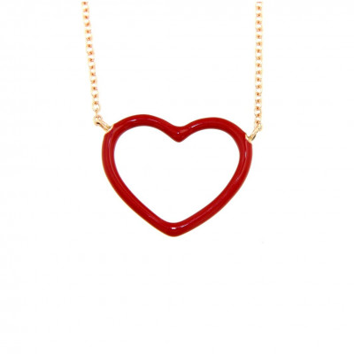Collana Cuore smaltato rosso