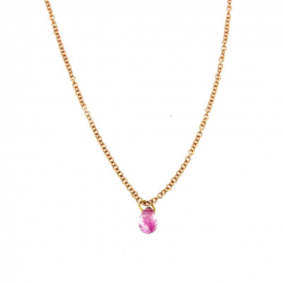 Collana Zaffiro rosa a Goccia