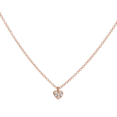 Collana Cuore oro rosa e diamanti