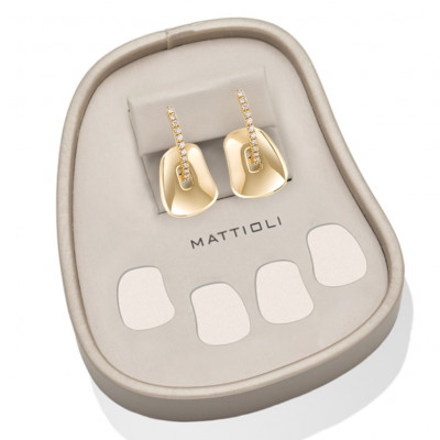 Puzzle Small gold and white diamonds Earrings Box